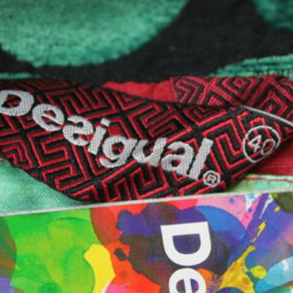 DESIGUAL Embroidered Long Sleeve Patterned Cotton/Wool Blend Coat - Picture 3 of 16